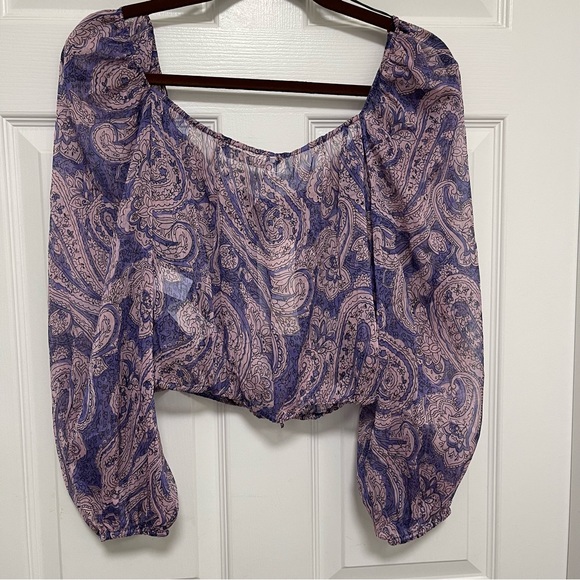 NWT ZARA Paisley Crop Top - Picture 7 of 10